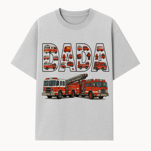 Firefighter Dad Graphic Tee, Cute Fire Truck Design, Father's Day Gift, Fireman Apparel, Unique Dad Shirt for Firefighters - T-shirt 1757912434175.jpg