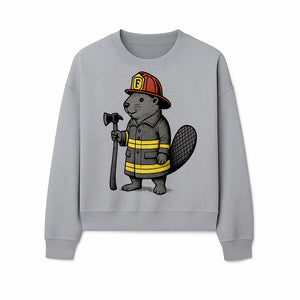 Funny Beaver Firefighter Graphic Tee | Cute Animal Fireman T-Shirt | Kids & Adults | Perfect Gift for Firefighters & Animal Lovers - Sweatshirt 1757912434378.jpg