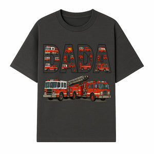 Firefighter Dad Graphic Tee, Cute Fire Truck Design, Father's Day Gift, Fireman Apparel, Unique Dad Shirt for Firefighters - T-shirt 1757912434490.jpg
