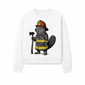 Funny Beaver Firefighter Graphic Tee | Cute Animal Fireman T-Shirt | Kids & Adults | Perfect Gift for Firefighters & Animal Lovers - Sweatshirt 1757912434521.jpg