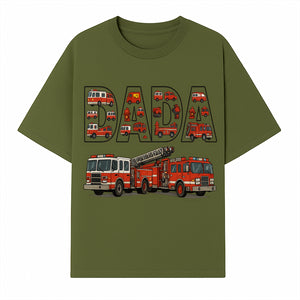 Firefighter Dad Graphic Tee, Cute Fire Truck Design, Father's Day Gift, Fireman Apparel, Unique Dad Shirt for Firefighters - T-shirt 1757912434671.jpg