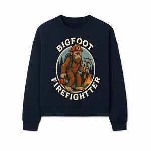Bigfoot Firefighter T-Shirt | Funny Sasquatch Graphic Tee | Fireman Bigfoot Design | Unique Gift for Firefighters and Nature Lovers - Sweatshirt 1757912434832.jpg