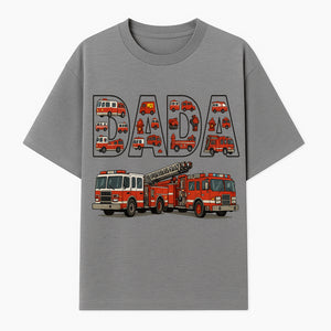 Firefighter Dad Graphic Tee, Cute Fire Truck Design, Father's Day Gift, Fireman Apparel, Unique Dad Shirt for Firefighters - T-shirt 1757912434836.jpg