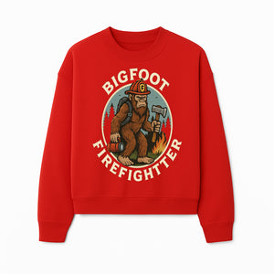 Bigfoot Firefighter T-Shirt | Funny Sasquatch Graphic Tee | Fireman Bigfoot Design | Unique Gift for Firefighters and Nature Lovers - Sweatshirt 1757912434973.jpg