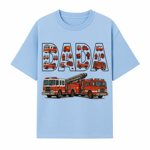 Firefighter Dad Graphic Tee, Cute Fire Truck Design, Father's Day Gift, Fireman Apparel, Unique Dad Shirt for Firefighters - T-shirt 1757912435008.jpg