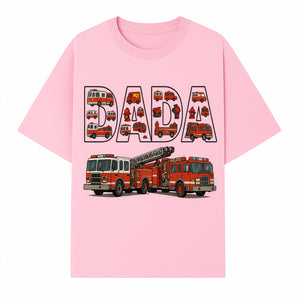 Firefighter Dad Graphic Tee, Cute Fire Truck Design, Father's Day Gift, Fireman Apparel, Unique Dad Shirt for Firefighters - T-shirt 1757912435169.jpg