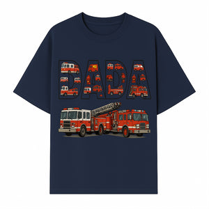 Firefighter Dad Graphic Tee, Cute Fire Truck Design, Father's Day Gift, Fireman Apparel, Unique Dad Shirt for Firefighters - T-shirt 1757912435491.jpg