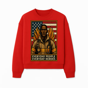 Everyday Heroes Firefighter Art Print - Motivational Wall Decor for First Responders, Community Appreciation, and USA Pride - Sweatshirt 1757912435535.jpg