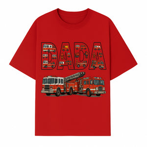 Firefighter Dad Graphic Tee, Cute Fire Truck Design, Father's Day Gift, Fireman Apparel, Unique Dad Shirt for Firefighters - T-shirt 1757912435637.jpg