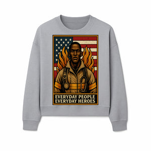 Everyday Heroes Firefighter Art Print - Motivational Wall Decor for First Responders, Community Appreciation, and USA Pride - Sweatshirt 1757912435796.jpg