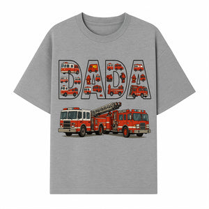 Firefighter Dad Graphic Tee, Cute Fire Truck Design, Father's Day Gift, Fireman Apparel, Unique Dad Shirt for Firefighters - T-shirt 1757912435836.jpg
