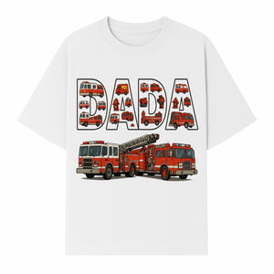 Firefighter Dad Graphic Tee, Cute Fire Truck Design, Father's Day Gift, Fireman Apparel, Unique Dad Shirt for Firefighters - T-shirt 1757912436053.jpg