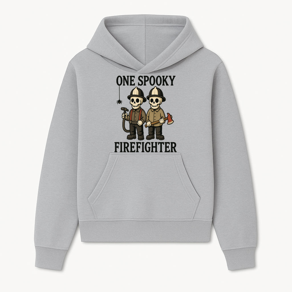 One Spooky Firefighter Skeletons Halloween Decor T-Shirt, Cute Fireman Skull Graphic Tee for Halloween Party or Gift - Hoodie 1757912437132.jpg