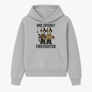 One Spooky Firefighter Skeletons Halloween Decor T-Shirt, Cute Fireman Skull Graphic Tee for Halloween Party or Gift - Hoodie 1757912437132.jpg