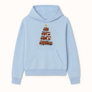 Fire Truck Christmas Tree Decorative Art Print - Festive Holiday Decor for Firefighter Fans and Christmas Enthusiasts - Hoodie 1757912437144.jpg