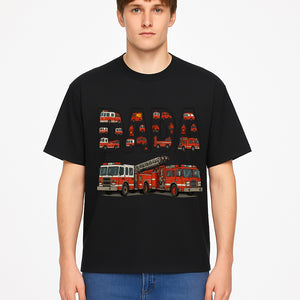 Firefighter Dad Graphic Tee, Cute Fire Truck Design, Father's Day Gift, Fireman Apparel, Unique Dad Shirt for Firefighters - T-shirt 1757912437202.jpg