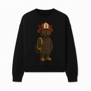 Adorable Firefighter Cat Figurine with Hat and Hose, Cute Home Decor for Cat Lovers, Kids, or Animal Enthusiasts - Sweatshirt 1757912437353.jpg