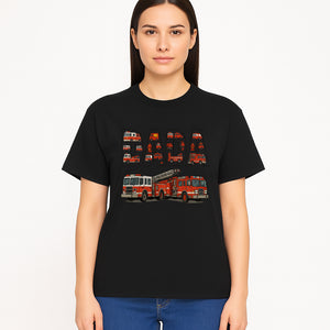 Firefighter Dad Graphic Tee, Cute Fire Truck Design, Father's Day Gift, Fireman Apparel, Unique Dad Shirt for Firefighters - T-shirt 1757912437359.jpg