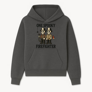 One Spooky Firefighter Skeletons Halloween Decor T-Shirt, Cute Fireman Skull Graphic Tee for Halloween Party or Gift - Hoodie 1757912437418.jpg