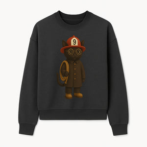 Adorable Firefighter Cat Figurine with Hat and Hose, Cute Home Decor for Cat Lovers, Kids, or Animal Enthusiasts - Sweatshirt 1757912437545.jpg