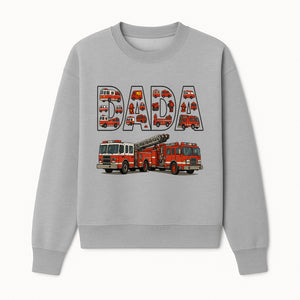 Firefighter Dad Graphic Tee, Cute Fire Truck Design, Father's Day Gift, Fireman Apparel, Unique Dad Shirt for Firefighters - Sweatshirt 1757912437551.jpg