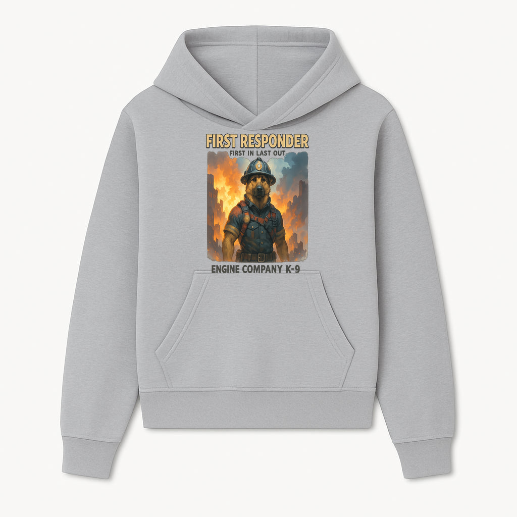 Dog Firefighter First Responder K-9 Engine Company Art Print, Unique Fireman Decor for Dog Lovers and First Responder Fans - Hoodie 1757912437559.jpg
