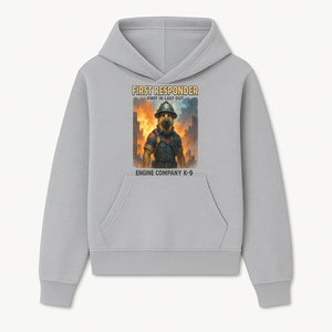 Dog Firefighter First Responder K-9 Engine Company Art Print, Unique Fireman Decor for Dog Lovers and First Responder Fans - Hoodie 1757912437559.jpg