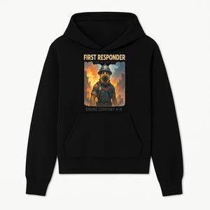 Dog Firefighter First Responder K-9 Engine Company Art Print, Unique Fireman Decor for Dog Lovers and First Responder Fans - Hoodie 1757912437728.jpg