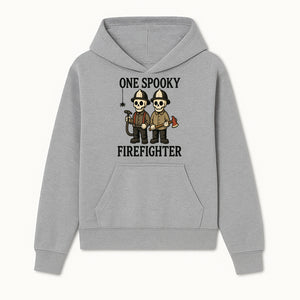 One Spooky Firefighter Skeletons Halloween Decor T-Shirt, Cute Fireman Skull Graphic Tee for Halloween Party or Gift - Hoodie 1757912437760.jpg