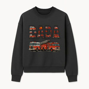 Firefighter Dad Graphic Tee, Cute Fire Truck Design, Father's Day Gift, Fireman Apparel, Unique Dad Shirt for Firefighters - Sweatshirt 1757912437882.jpg