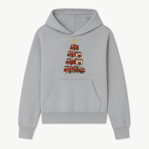 Fire Truck Christmas Tree Decorative Art Print - Festive Holiday Decor for Firefighter Fans and Christmas Enthusiasts - Hoodie 1757912438035.jpg