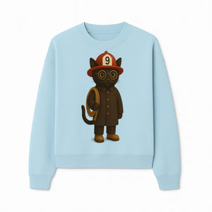 Adorable Firefighter Cat Figurine with Hat and Hose, Cute Home Decor for Cat Lovers, Kids, or Animal Enthusiasts - Sweatshirt 1757912438062.jpg