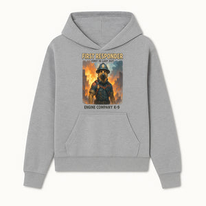 Dog Firefighter First Responder K-9 Engine Company Art Print, Unique Fireman Decor for Dog Lovers and First Responder Fans - Hoodie 1757912438152.jpg