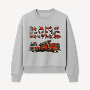 Firefighter Dad Graphic Tee, Cute Fire Truck Design, Father's Day Gift, Fireman Apparel, Unique Dad Shirt for Firefighters - Sweatshirt 1757912438163.jpg