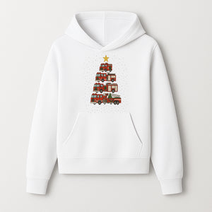 Fire Truck Christmas Tree Decorative Art Print - Festive Holiday Decor for Firefighter Fans and Christmas Enthusiasts - Hoodie 1757912438195.jpg