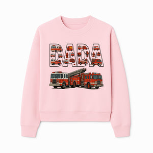 Firefighter Dad Graphic Tee, Cute Fire Truck Design, Father's Day Gift, Fireman Apparel, Unique Dad Shirt for Firefighters - Sweatshirt 1757912438471.jpg