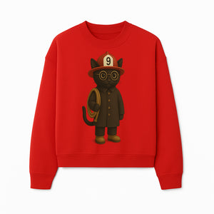 Adorable Firefighter Cat Figurine with Hat and Hose, Cute Home Decor for Cat Lovers, Kids, or Animal Enthusiasts - Sweatshirt 1757912438663.jpg