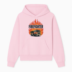 Firefighter Graphic Tee with Fire Truck Design | Bold Firefighter Apparel for Heroes | Perfect Gift for Firefighters and Fans - Hoodie 1757912438924.jpg