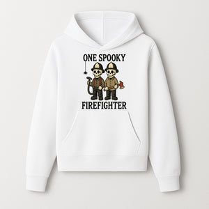 One Spooky Firefighter Skeletons Halloween Decor T-Shirt, Cute Fireman Skull Graphic Tee for Halloween Party or Gift - Hoodie 1757912438926.jpg