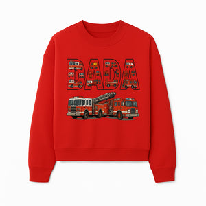 Firefighter Dad Graphic Tee, Cute Fire Truck Design, Father's Day Gift, Fireman Apparel, Unique Dad Shirt for Firefighters - Sweatshirt 1757912438949.jpg