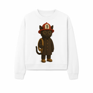 Adorable Firefighter Cat Figurine with Hat and Hose, Cute Home Decor for Cat Lovers, Kids, or Animal Enthusiasts - Sweatshirt 1757912438996.jpg