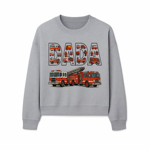 Firefighter Dad Graphic Tee, Cute Fire Truck Design, Father's Day Gift, Fireman Apparel, Unique Dad Shirt for Firefighters - Sweatshirt 1757912439099.jpg