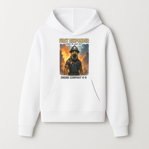 Dog Firefighter First Responder K-9 Engine Company Art Print, Unique Fireman Decor for Dog Lovers and First Responder Fans - Hoodie 1757912439244.jpg