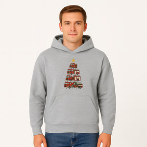 Fire Truck Christmas Tree Decorative Art Print - Festive Holiday Decor for Firefighter Fans and Christmas Enthusiasts - Hoodie 1757912439352.jpg