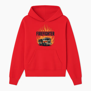 Firefighter Graphic Tee with Fire Truck Design | Bold Firefighter Apparel for Heroes | Perfect Gift for Firefighters and Fans - Hoodie 1757912439543.jpg