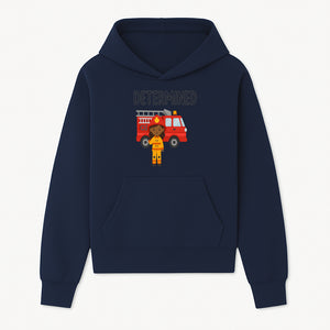 Determined Firefighter Cartoon Art Print - Kids Room Decor, Fire Truck Wall Art, Inspirational Children's Artwork - Hoodie 1757912439558.jpg