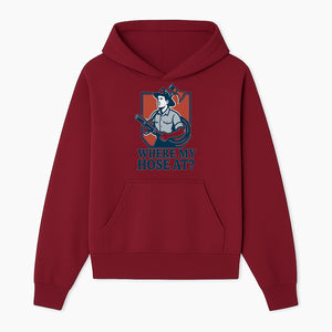 Funny Firefighter T-Shirt - Where My Hose At? - Casual Men s Graphic Tee for Firemen, Gift Idea for Firefighters and Humor Lovers - Hoodie 1757912439807.jpg