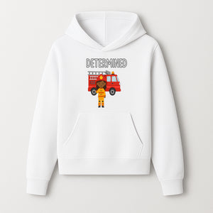 Determined Firefighter Cartoon Art Print - Kids Room Decor, Fire Truck Wall Art, Inspirational Children's Artwork - Hoodie 1757912439966.jpg
