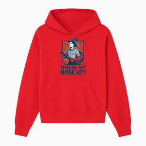 Funny Firefighter T-Shirt - Where My Hose At? - Casual Men s Graphic Tee for Firemen, Gift Idea for Firefighters and Humor Lovers - Hoodie 1757912440108.jpg