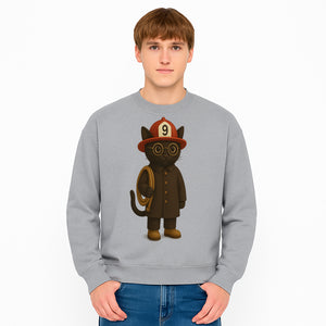 Adorable Firefighter Cat Figurine with Hat and Hose, Cute Home Decor for Cat Lovers, Kids, or Animal Enthusiasts - Sweatshirt 1757912440150.jpg